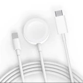 Akıllı Saat Wireless To Lightning Type-C Şarj Kablosu 1.2m thumbnail 1