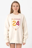 24 Şampiyonluk Ekru Kadın 2ip Sweatshirt thumbnail 1
