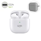 LinkTech AP01 SmartPods TWS 5.3 Bluetooth Kulaklık Type-C Beyaz thumbnail 1