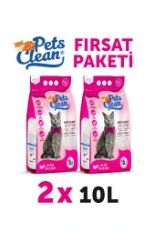 Pets Clean Kedi Kumu Pudralı 10Lt 2Li thumbnail 1