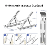 Alüminyum Ayarlanabilir Notebook Stant Macbook Laptop Standı thumbnail 2