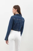 Kadın Püsküllü Crop Jean Ceket thumbnail 10
