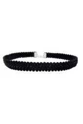 Siyah Örme Kadın Choker Kolye thumbnail 1