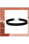 Siyah Renk Süet Kadın Choker Kolye thumbnail 2