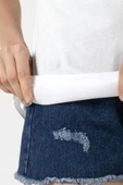 Shake Hands Icon Beyaz Kadın Bisikletyaka Tshirt thumbnail 2