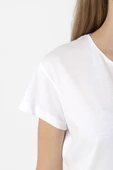 Shake Hands Icon Beyaz Kadın Bisikletyaka Tshirt thumbnail 5