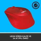Logıtech M330 Sessiz Kablosuz Mouse-Kırmızı 910-004911 thumbnail 5