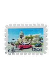 Küba Temalı Pul Magnet thumbnail 3