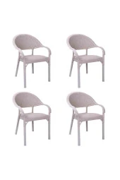 Capissi 4'lü Bambu Rattan Sandalye Dörtgenofis thumbnail 1