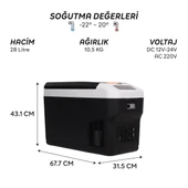 IcePeak Rega Kompresörlü Buzdolabı 28 Litre thumbnail 6
