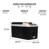 IcePeak Rega Kompresörlü Buzdolabı 16 Litre thumbnail 10