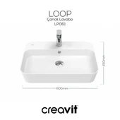 Creavit LP061 Loop Dikdörtgen Çanak Lavabo 45x60 cm thumbnail 4