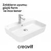 Creavit LP061 Loop Dikdörtgen Çanak Lavabo 45x60 cm thumbnail 2
