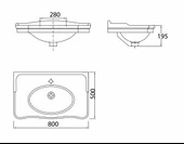 Creavit AN100 Antik Lavabo 100 cm thumbnail 2