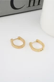 Kadın 316 L Paslanmaz Çelik 1.8 cm Oval Model Küpe thumbnail 2