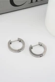 Kadın 316 L Paslanmaz Çelik 2 cm Oval Model Küpe thumbnail 3