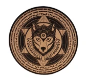 ŞAMAN KURT Tanrı Türkü Korusun  Deri PEÇ - Arma - Leather Patch thumbnail 1