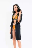 MED Maroco Kapüşonlu Pareo Kimono Siyah thumbnail 2