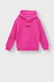Kapüşonlu Hello Nakış Baskılı Basic Pembe Çocuk Eşofman Takımı thumbnail 2