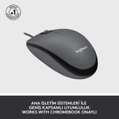 Logitech M100 Kablolu 1.000 DPI USB Mouse - Siyah thumbnail 5