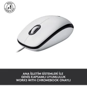 Logitech M100 Kablolu 1.000 DPI USB Mouse - Beyaz thumbnail 4