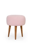 MELLMOD Lovely Mod Ahşap Ayak Teddy Puf Pembe thumbnail 1