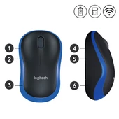 LOGITECH M185 Kablosuz Mouse-Mavi 910-002236 thumbnail 5