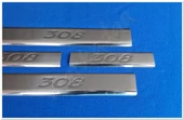 Peugeot 308 Krom Kapı Eşiği Baskı 2007-2013 4 Parça Paslanmaz Çelik thumbnail 3
