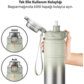 TKK Çelik Termos Matara 900ML Gri Yeşil thumbnail 4
