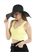 Geniş Kenarlı Siyah Hasır Şapka. thumbnail 4