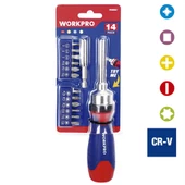 WORKPRO WP200524 14 Parça Profesyonel CR-V Cırcırlı Bits Tornavida Seti thumbnail 6