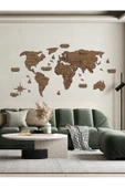 KEMSON World Map 2d Ahşap Dünya Haritası Duvar Dekoru thumbnail 5