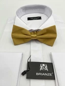 Brianze Gold Düz Renk Saten Papyon thumbnail 1