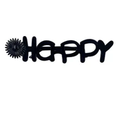 Parti Gözlük Çiçekli Happy Siyah thumbnail 1