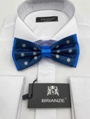Brianze Beyaz Puantiyeli Saks Mavi Papyon thumbnail 2