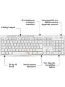 Logitech MK295 Kablosuz Sessiz Klavye Mouse Set 920-010089 Beyaz thumbnail 3