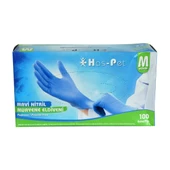 Has-Pet Pudrasız Mavi Nitril Eldiven Orta Boy (M) 100 Lü Paket thumbnail 4