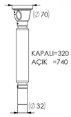 KÖRÜKLÜ SİFON STND.KISA 32*70 MM. thumbnail 2