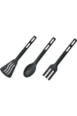 3lü Mini Plastik Spatula Kaşık Çatal Servis Seti Takımı thumbnail 5