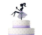 Pasta Üstü Bride Etekli Model Mor Tüllü 16 cm thumbnail 1