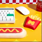 Mustard Hot Dog Silikon Klavye Desteği thumbnail 2