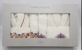 Karaca Home Chipas Offwhite Nakışlı Aile Banyo Seti thumbnail 1