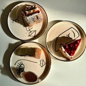 Kerman Home Face Seramik 6 lı Pasta Tabağı 20 cm thumbnail 2