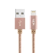 LinkTech K544 Safe Lightning USB Örgü Metal Data/Şarj Kablosu 30cm thumbnail 2