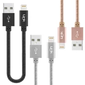 LinkTech K544 Safe Lightning USB Örgü Metal Data/Şarj Kablosu 30cm thumbnail 1