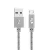 LinkTech K542 Micro USB Örgü Metal 30cm Kısa Şarj Kablosu thumbnail 3