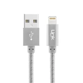LinkTech K544 Safe Lightning USB Örgü Metal Data/Şarj Kablosu 30cm thumbnail 4