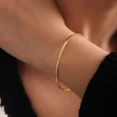 14 Ayar Altın Ajda Bilezik Oluklu Model thumbnail 1