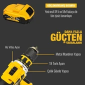 Çelik Gövde Full Set 58vf Çift Akülü Vidalama Matkap Plus EEA226 thumbnail 3