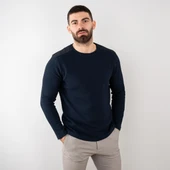 Likralı Erkek Lacivert Sweatshirt thumbnail 5